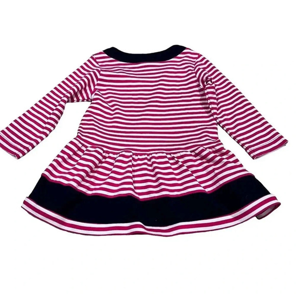Florence Eiseman Girls 3T Pink Striped Knit Dress w/ Apples Casual - Picture 2 of 6